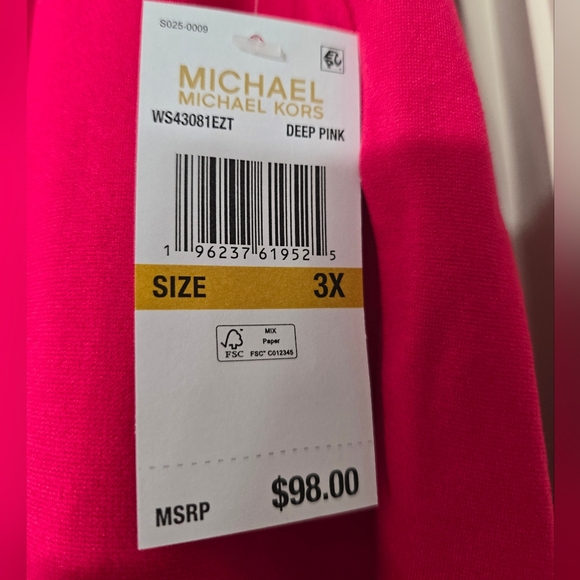 Michael Kors Split-Hem Pants, Size 3x, Hot Pink ***NWT*** - Picture 2 of 5